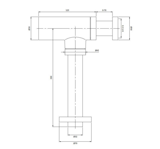 Сифон для умывальника Omnires brushed brass (A186BSB)