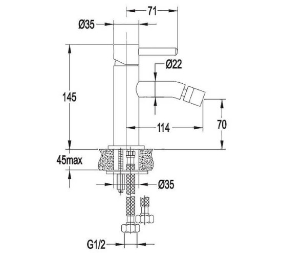 Смеситель для биде Omnires Y nickel (Y1220NI)