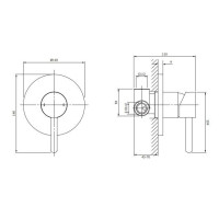 Змішувач для душу прихованого монтажу Omnires Y graphite (Y1245GR)