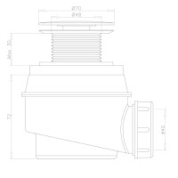 Сифон для ванни та душового піддону Omnires gloss white (WB01XBP)