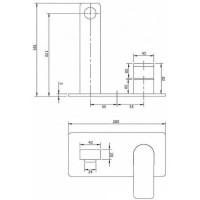Смеситель для умывальника Omnires Baretti скрытого монтажа, black mat (BA7815BL)