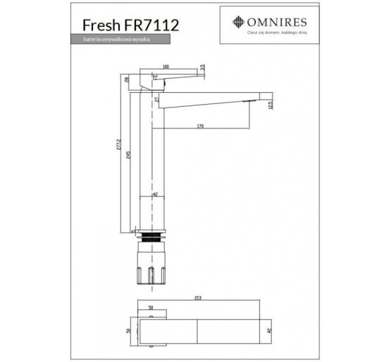 Змішувач для умивальника Omnires Fresh chrome (FR7112CR)