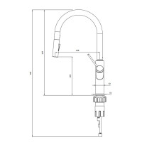 Змішувач для кухні Omnires Bend matt black (BE6455BL)