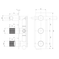 Змішувач для ванни та душу Omnires Contour прихованого монтажу, antracite (CT8035/1AT)