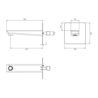 вилив на ванну Omnires Parma graphite (WDPARMAGR)