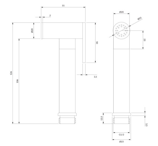 гигиеническая лейка Omnires Bidetta copper (BIDETTA2-RCP)