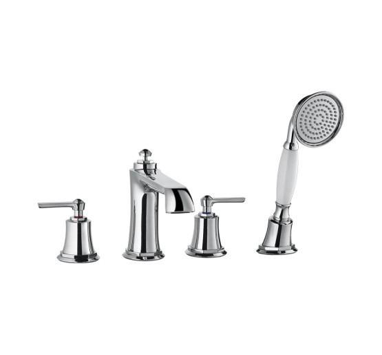 Смеситель для ванны на 4 отверстия Omnires Armance chrome, с термостатом (AM5232CR)