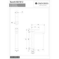 Смеситель для умывальника Omnires Baretti высокий chrome (BA7812CR)