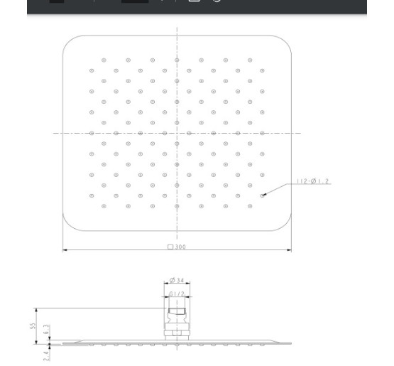 верхній душ Omnires Ultra Slimline chrome 30x30 cm (WGU230CR)