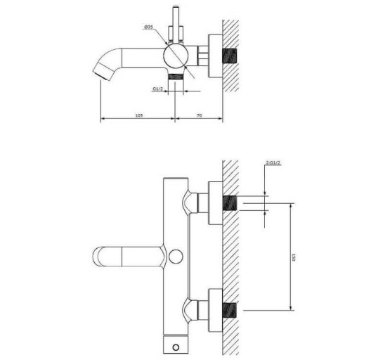 Змішувач для ванни та душу Omnires Y black (Y1230BL)