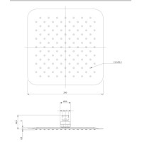 верхний душ Omnires Ultra Slimline chrome 25x25 cm (WGU225CR)