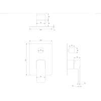 Змішувач для ванни та душу Omnires Slide прихованого монтажу graphite (SL7735GR)