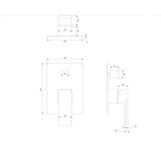 Змішувач для ванни та душу Omnires Slide прихованого монтажу graphite (SL7735GR)