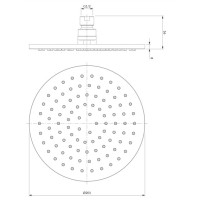 верхній душ Omnires Slimline black mat 20 cm (WG120BL)