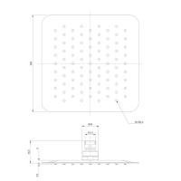 верхній душ Omnires Ultra Slimline chrome 20x20 cm (WGU220CR)