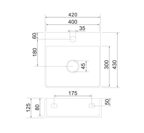 Умывальник Omnires Garland 42x43 white (GARLAND420BP)