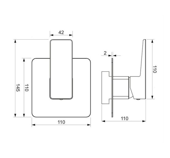 Смеситель для душа скрытого монтажа Omnires Parma black mat (PM7445BL)