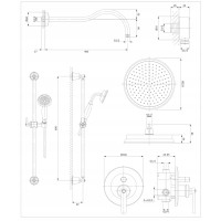 Душевая система скрытого монтажа Omnires Armance gold (SYSAM20GL)
