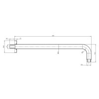 кронштейн для верхнего душа Omnires chrome 40 cm (RA01LCR)