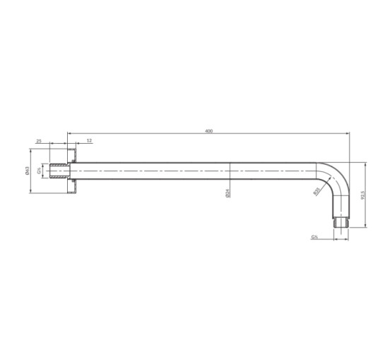 кронштейн для верхнего душа Omnires chrome 40 cm (RA01LCR)