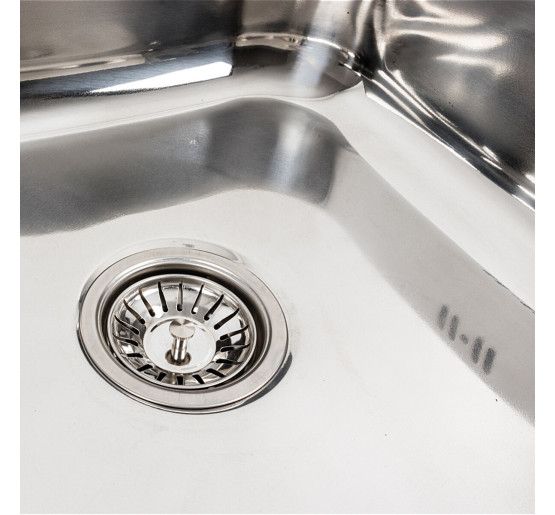 Кухонна мийка з нержавіючої сталі Platinum 8060 L ПОЛІРОВКА (0,7/160 мм)