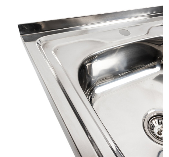 Кухонна мийка з нержавіючої сталі Platinum 8060 L ПОЛІРОВКА (0,7/160 мм)