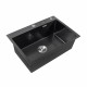 Кухонная мойка Platinum Handmade PVD 650х450х220 черная (толщина 3.0/1.5 корзина и дозатор в комплекте)
