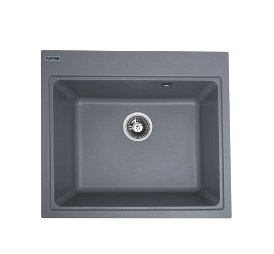 Гранітна мийка для кухні Platinum 5852 VESTA матова Сірий металік