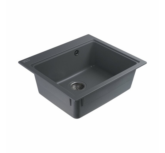 Гранітна мийка для кухні Platinum 5852 VESTA матова Сірий металік