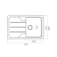 Гранитная мойка для кухни Platinum 7850 VERONA матовая Черный металлик