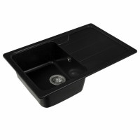 Гранітна мийка для кухні Platinum 7850 VERONA матова Чорний металік