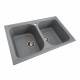 Гранітна мийка для кухні Platinum 7950 Equatoria глянець Сірий металік