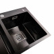 Кухонная мойка Platinum Handmade PVD HDB черная 780х430х230 на две чаши (квадратный сифон, 3.0/1.0)