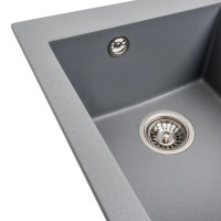 Гранітна мийка для кухні Platinum 4150 SOKIL матова (сірий металік)