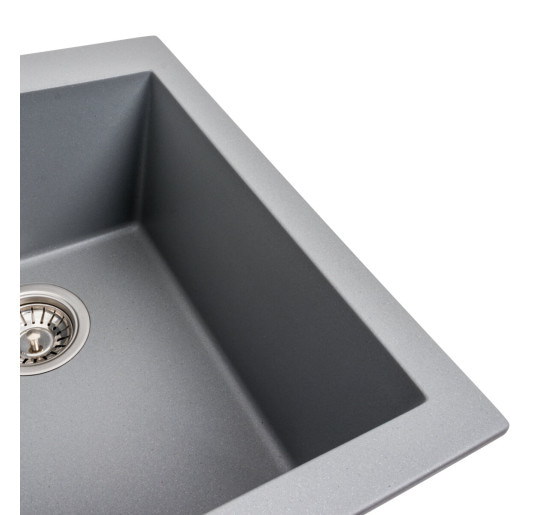 Гранітна мийка для кухні Platinum 4150 SOKIL матова (сірий металік)