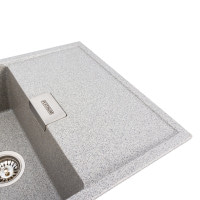 Гранітна мийка для кухні Platinum 8650 DIAMOND матова (сіра)