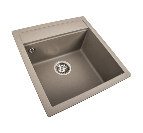 Гранітна мийка для кухні Platinum 5149 FIESTA матовий Титан