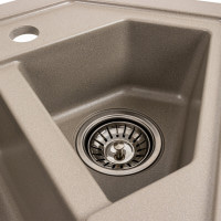 Гранітна мийка для кухні Platinum 9950 PANDORA матовий титан