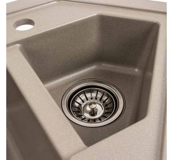 Гранітна мийка для кухні Platinum 9950 PANDORA матовий титан