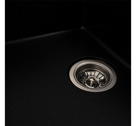 Гранітна мийка для кухні Platinum 6250 ZIRKONE матовий чорний металік