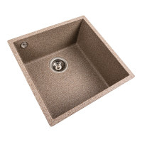Гранітна мийка для кухні Platinum 4040 RUBA матова карамель