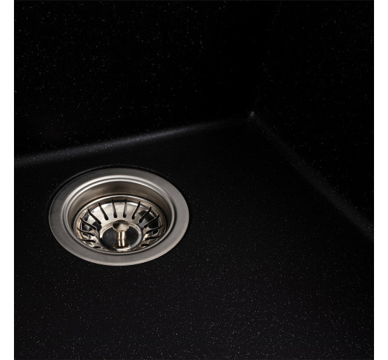 Гранитная мойка для кухни Platinum 4040 RUBA матовый черный металлик