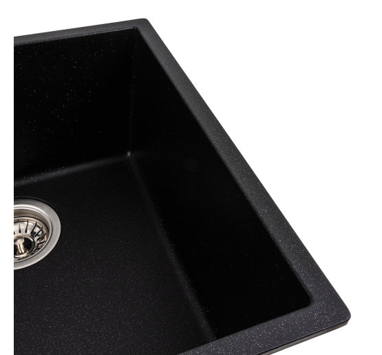 Гранітна мийка для кухні Platinum 4040 RUBA матовий чорний металік