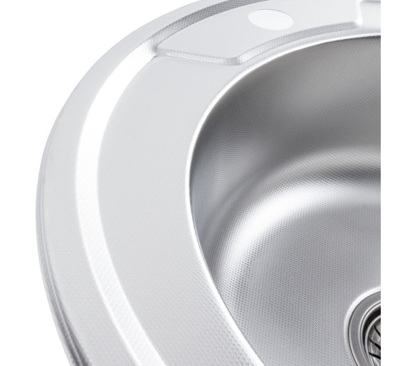 Кухонна мийка з нержавіючої сталі Platinum ДЕКОР 490 (0,8/180 мм)