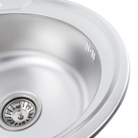 Кухонна мийка з нержавіючої сталі Platinum ДЕКОР 490 (0,8/180 мм)