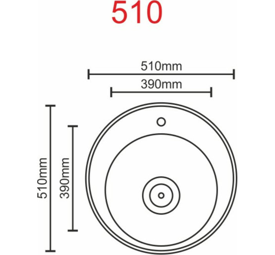 Кухонная мойка из нержавеющей стали Platinum ДЕКОР 510 (0,8/180 мм)
