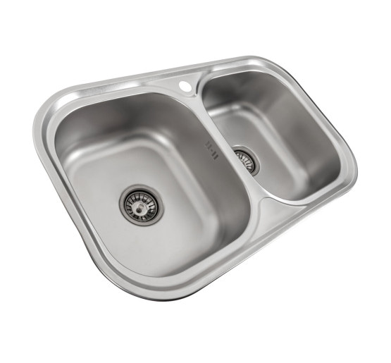 Кухонна мийка з нержавіючої сталі закруглена Platinum САТИН 7848D (0,8/180 мм)