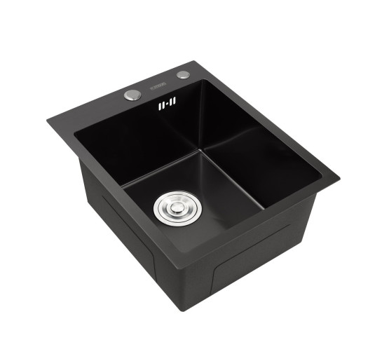 Мойка для кухни Platinum Handmade PVD черная 400х500х220 (толщина 3,0/1,5 мм + корзина и дозатор в комплекте)