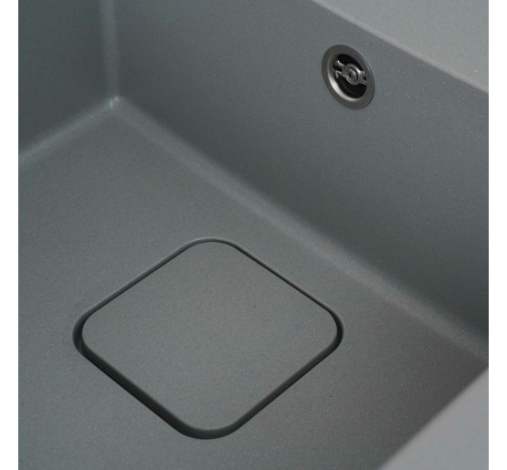 Гранітна мийка для кухні Platinum 7850 CUBE матова Сірий металік