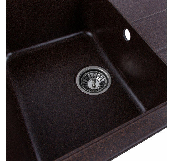 Гранітна мийка для кухні Platinum 7850 VERONA матова Шоколад